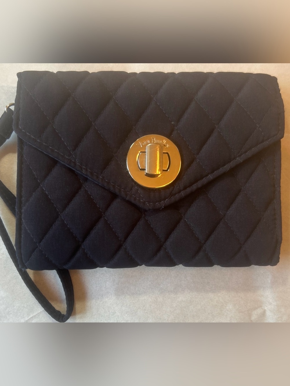 Vera Bradley Quilted Turn-Lock Wallet – Deep Blue– Wristlet Style